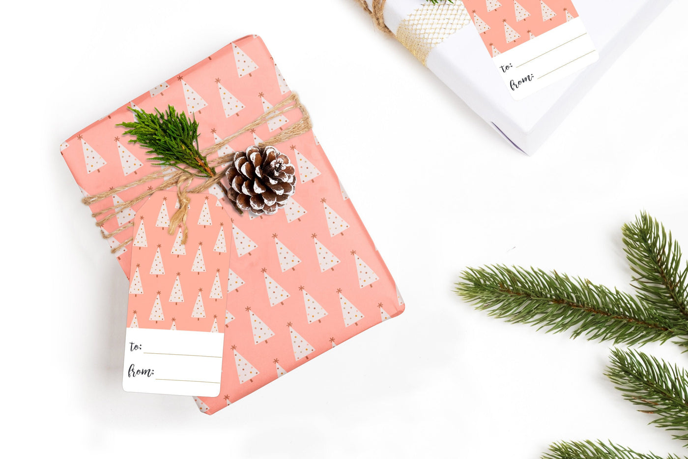 Wrapping paper, Boho holiday pattern, Xmas gift wrap sheets, Secret Santa wrapping paper rolls, Christmas wrapping paper for corporate gifts