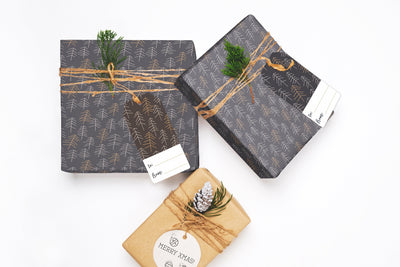 Gift Wrap, Navy Forest