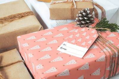 Wrapping paper, Boho holiday pattern, Xmas gift wrap sheets, Secret Santa wrapping paper rolls, Christmas wrapping paper for corporate gifts