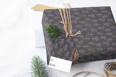 Gift Wrap, Navy Forest