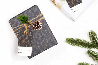 Gift Wrap, Navy Forest