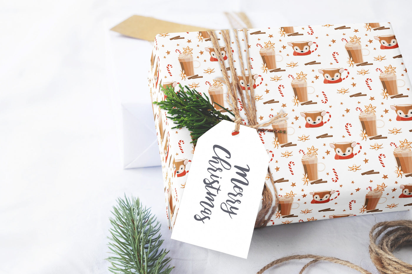 Wrapping Paper - Gift wrap sheets with fun boho reindeer design - Holiday wrapping paper your Xmas gifts, Christmas Gifts, Best friend gifts