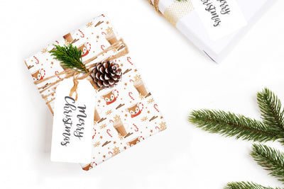 Wrapping Paper - Gift wrap sheets with fun boho reindeer design - Holiday wrapping paper your Xmas gifts, Christmas Gifts, Best friend gifts