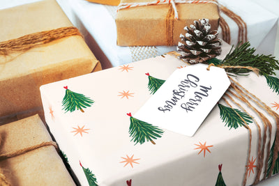 Christmas wrapping paper - Gift wrap sheets with fun boho pattern design - Holiday wrapping paper your Xmas gifts, Gifts, Best friend gifts