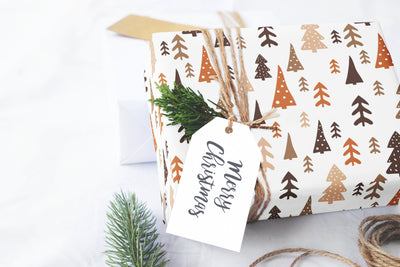 Christmas wrapping paper - Gift wrap sheets with fun boho pattern design - Holiday wrapping paper your Xmas gifts, Gifts, wps0109