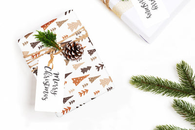 Christmas wrapping paper - Gift wrap sheets with fun boho pattern design - Holiday wrapping paper your Xmas gifts, Gifts, wps0109