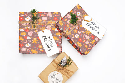 Christmas wrapping paper - Gift wrap sheets with fun boho pattern design - Holiday wrapping paper your Xmas gifts, Gifts, Best friend gifts