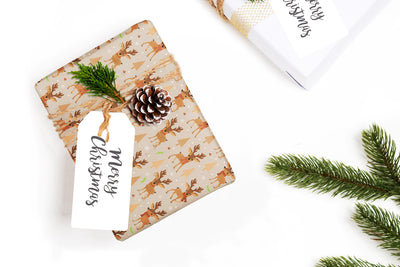 Wrapping Paper - Gift wrap sheets with fun boho pattern design - Holiday wrapping paper your Xmas gifts, Christmas Gifts, wps0068