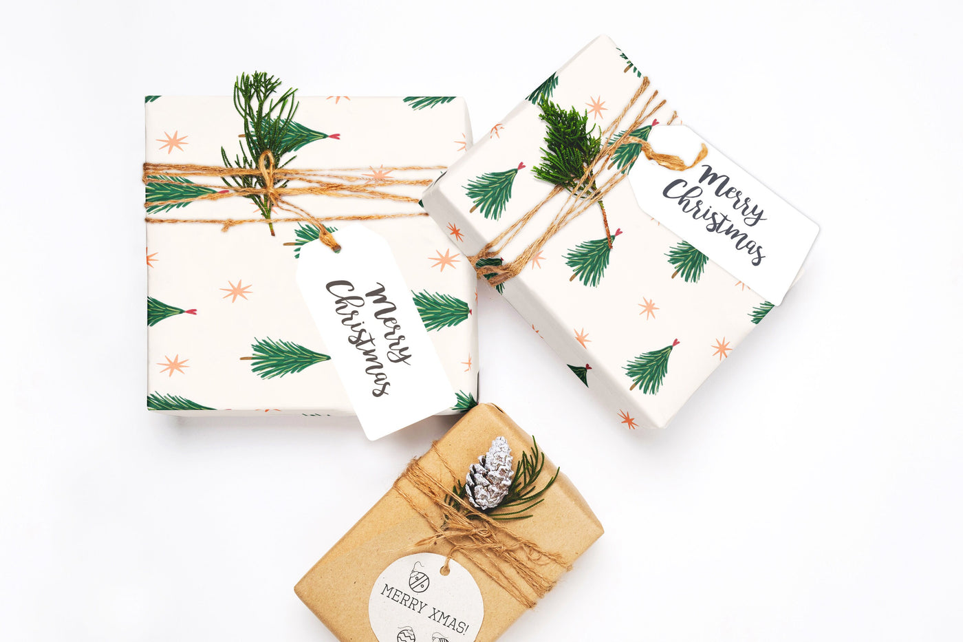 Christmas wrapping paper - Gift wrap sheets with fun boho pattern design - Holiday wrapping paper your Xmas gifts, Gifts, Best friend gifts