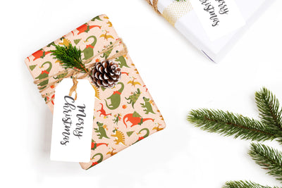 Christmas wrapping paper, Gift wrap sheets with fun boho pattern design, Holiday wrapping paper your Xmas gifts, Gifts, wps0097
