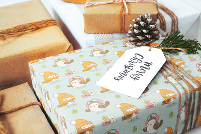 Wrapping Paper, Holiday gift wrap sheets with unique festive design perfect for gift giving, Xmas gifts, Christmas wrapping paper, 