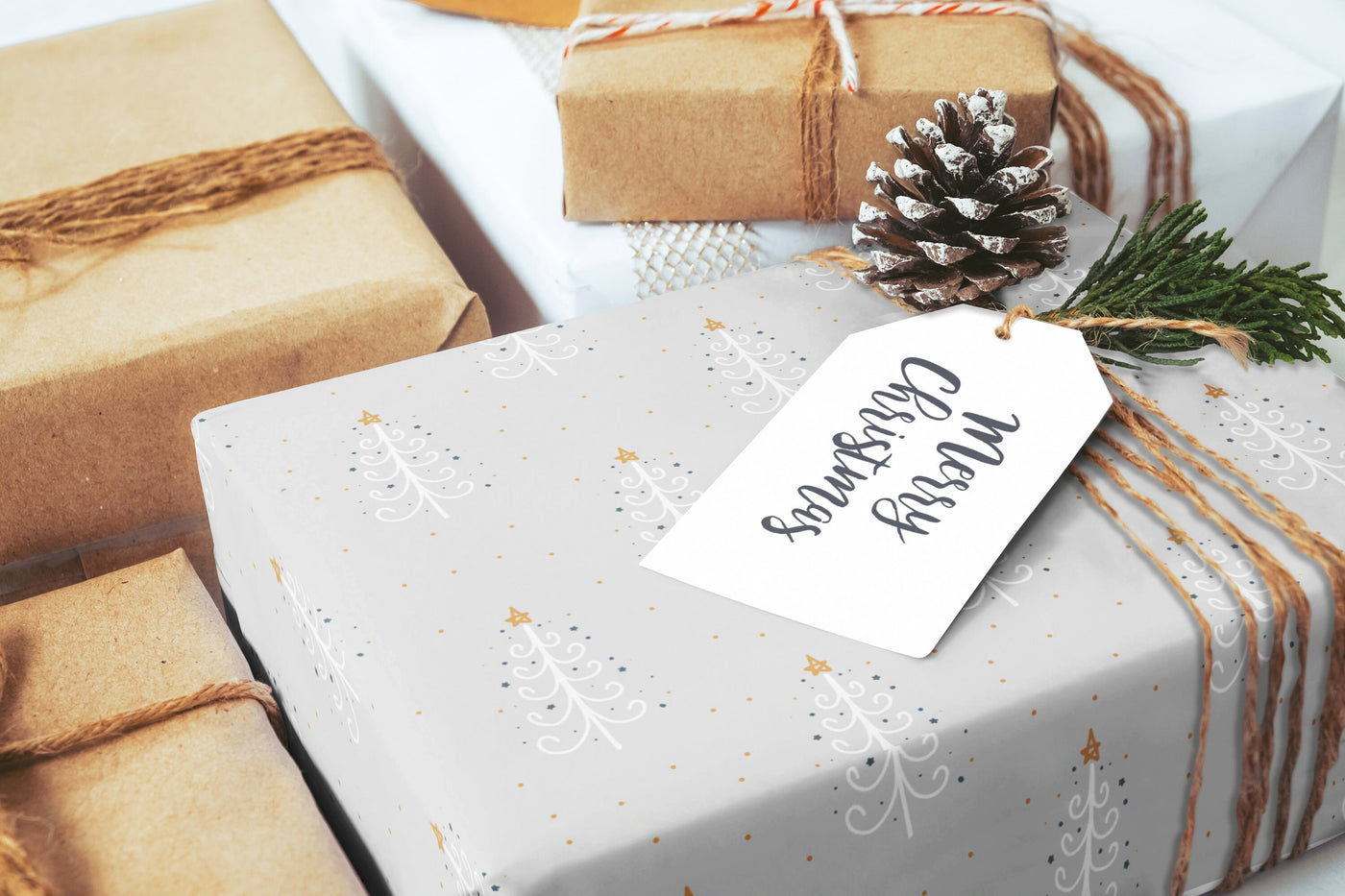 Christmas wrapping paper, Gift wrap sheets with fun boho pattern design, Holiday wrapping paper your Xmas gifts, Gifts, wps0104