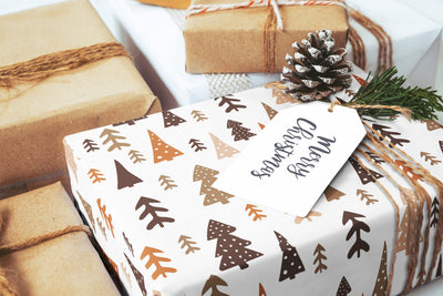 Christmas wrapping paper - Gift wrap sheets with fun boho pattern design - Holiday wrapping paper your Xmas gifts, Gifts, wps0109