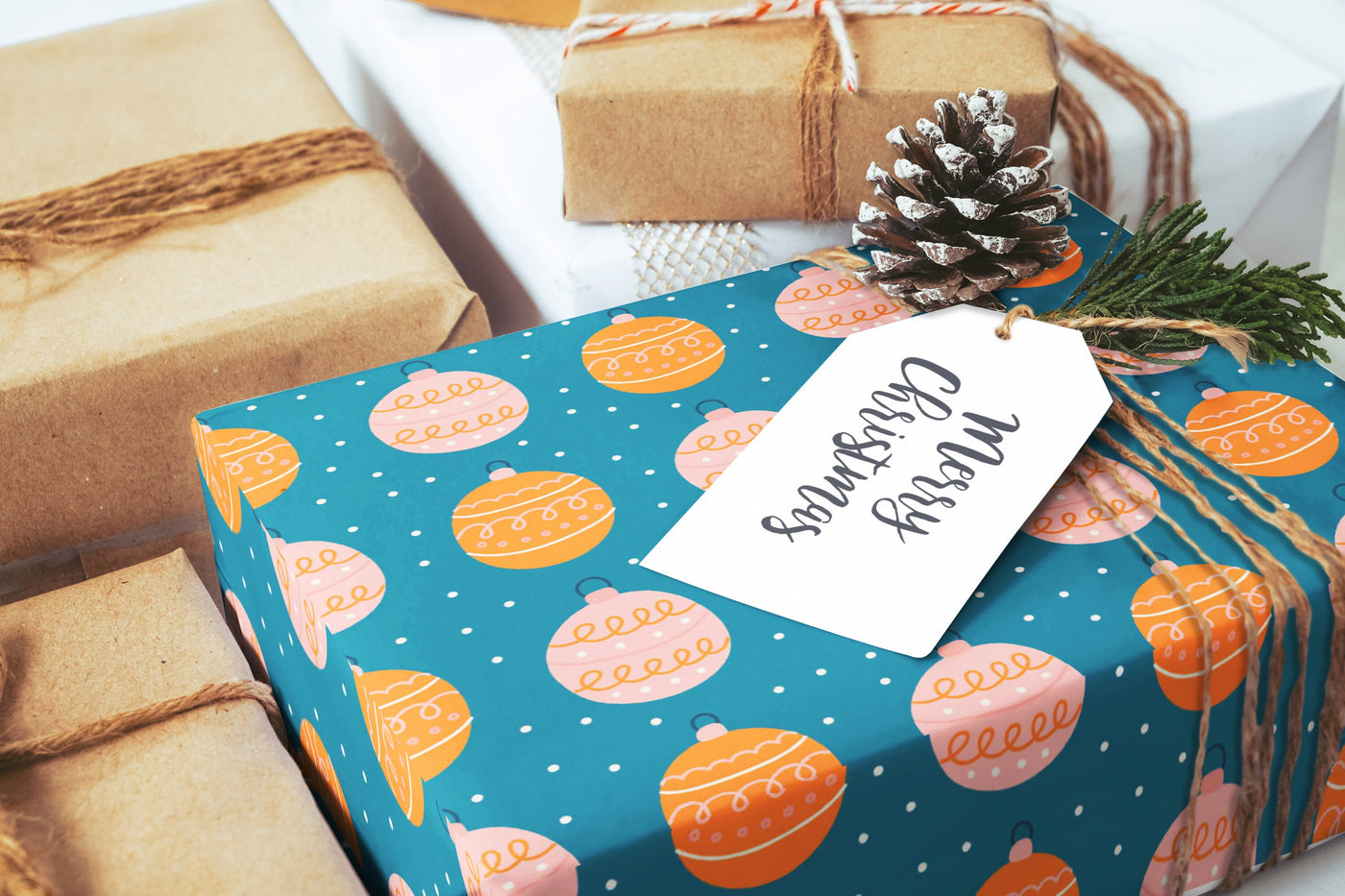 Christmas wrapping paper - Gift wrap sheets with fun boho pattern design - Holiday wrapping paper your Xmas gifts, Gifts, Best friend gifts