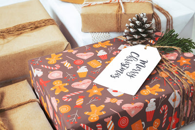 Christmas wrapping paper - Gift wrap sheets with fun boho pattern design - Holiday wrapping paper your Xmas gifts, Gifts, Best friend gifts