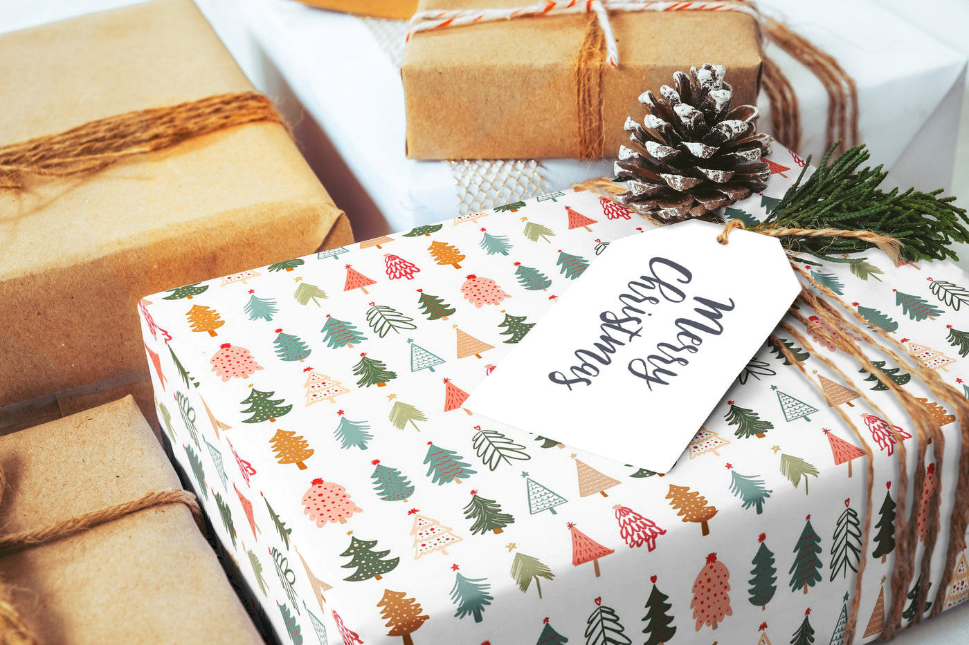 Gift Wrap, Cute Trees