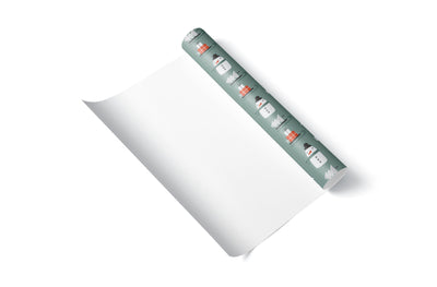 Wrapping paper, Boho holiday pattern, Xmas gift wrap sheets, Snowman Christmas wrap, Wrapping paper rolls for corporate gifts, wps0152