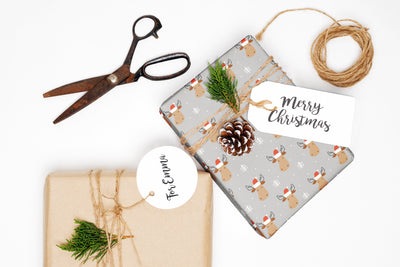 Wrapping paper, Boho holiday pattern, Xmas gift wrap sheets, Santa Christmas wrap, Wrapping paper rolls for corporate gifts, wps0162
