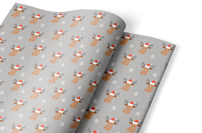 Wrapping paper, Boho holiday pattern, Xmas gift wrap sheets, Santa Christmas wrap, Wrapping paper rolls for corporate gifts, wps0162