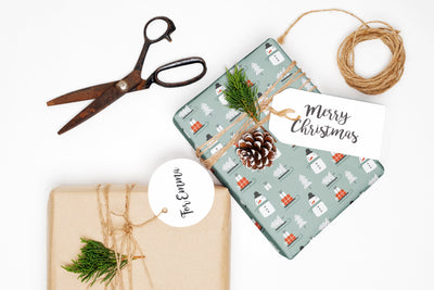 Wrapping paper, Boho holiday pattern, Xmas gift wrap sheets, Snowman Christmas wrap, Wrapping paper rolls for corporate gifts, wps0152
