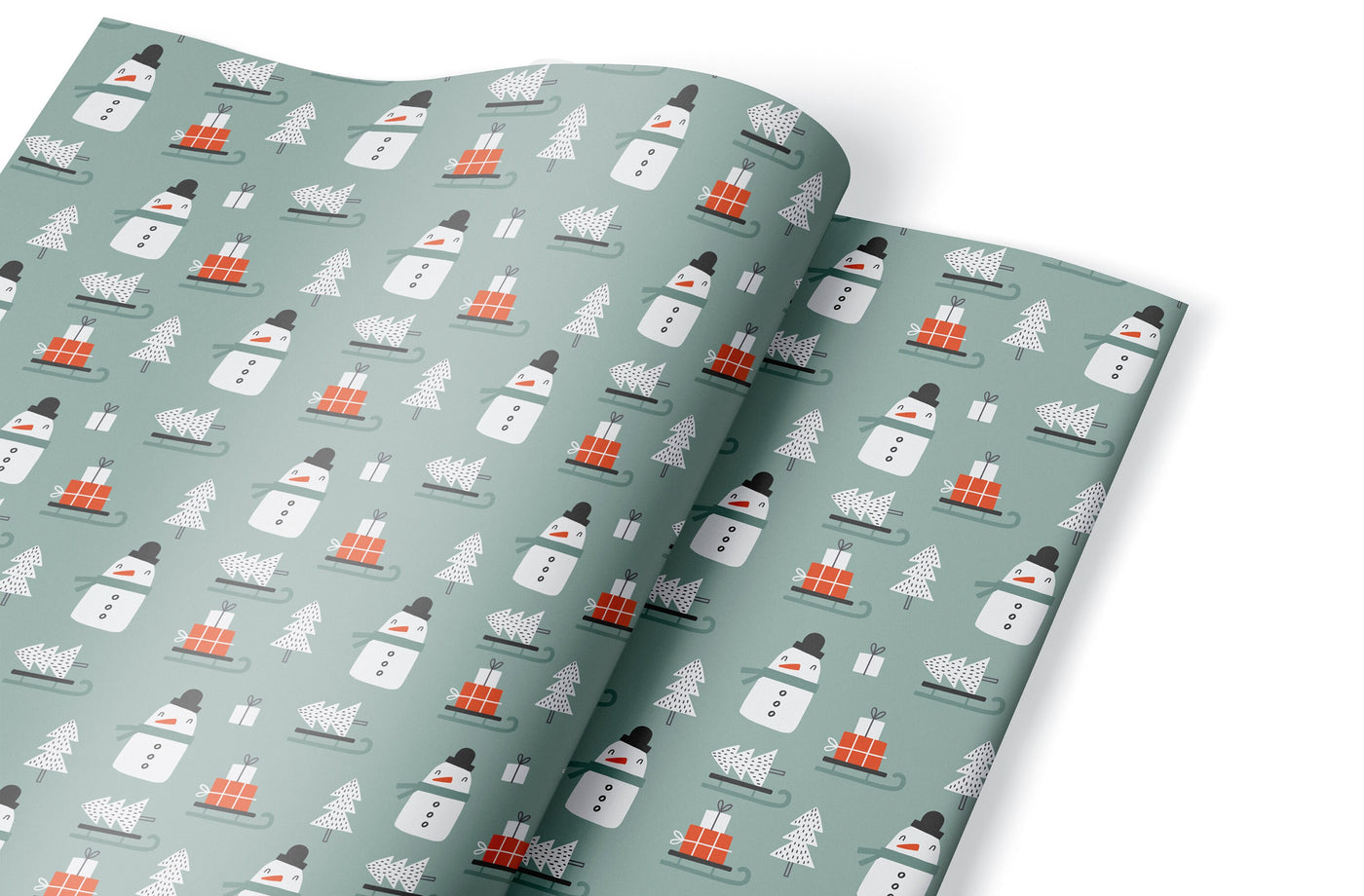 Wrapping paper, Boho holiday pattern, Xmas gift wrap sheets, Snowman Christmas wrap, Wrapping paper rolls for corporate gifts, wps0152