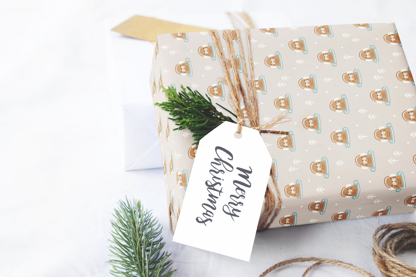 Wrapping paper, Boho holiday pattern, Xmas gift wrap sheets, Seal Christmas wrap, Wrapping paper rolls for corporate gifts, wps0159