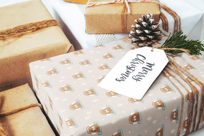 Wrapping paper, Boho holiday pattern, Xmas gift wrap sheets, Seal Christmas wrap, Wrapping paper rolls for corporate gifts, wps0159