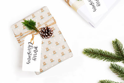 Wrapping paper, Boho holiday pattern, Xmas gift wrap sheets, Seal Christmas wrap, Wrapping paper rolls for corporate gifts, wps0159