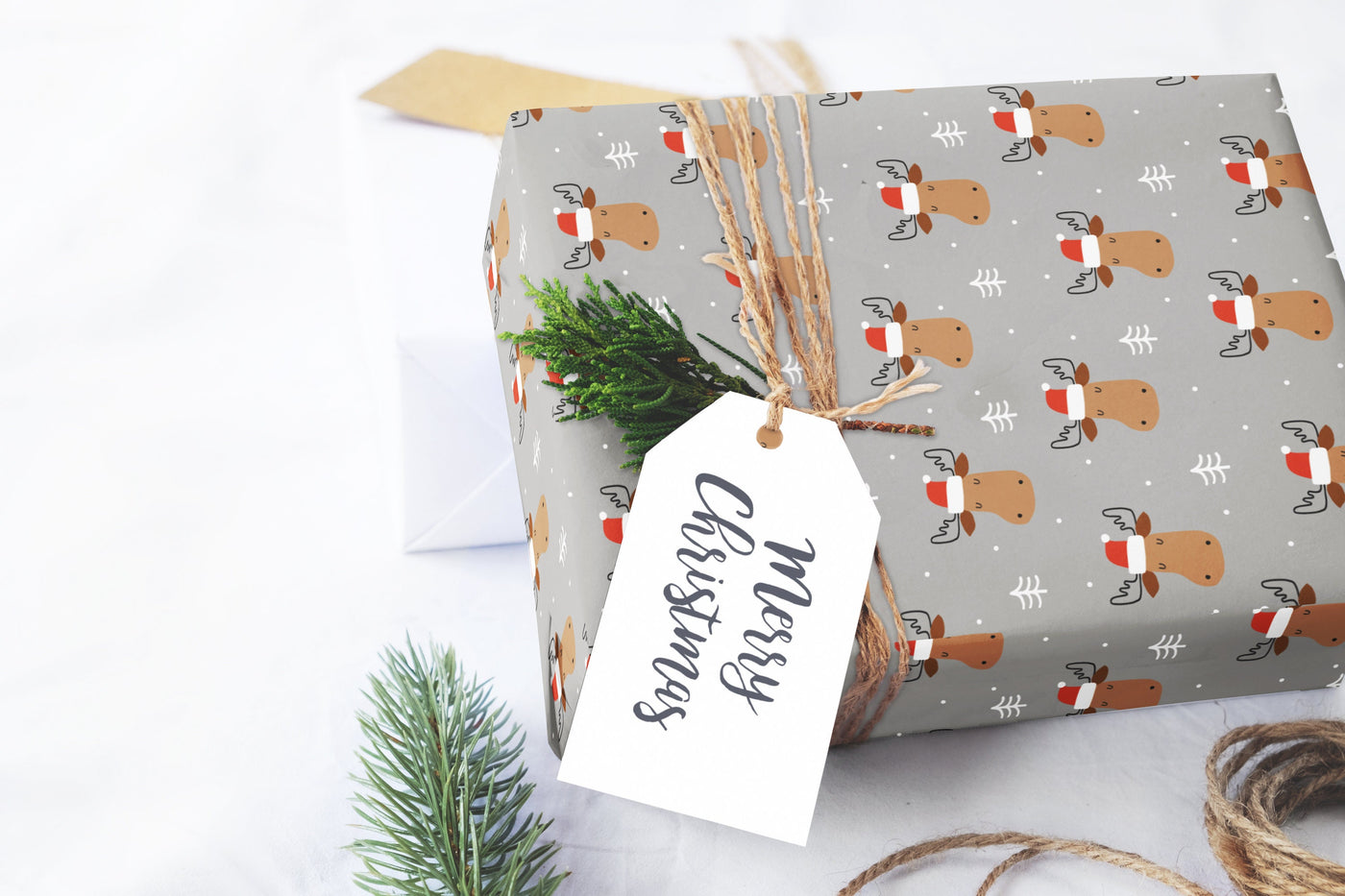 Wrapping paper, Boho holiday pattern, Xmas gift wrap sheets, Santa Christmas wrap, Wrapping paper rolls for corporate gifts, wps0162