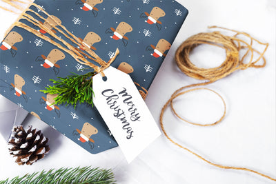 Christmas wrapping paper, Gift wrap sheets with fun boho pattern design, Holiday wrapping paper Xmas gifts, Gifts, Best friend gift, wps0154