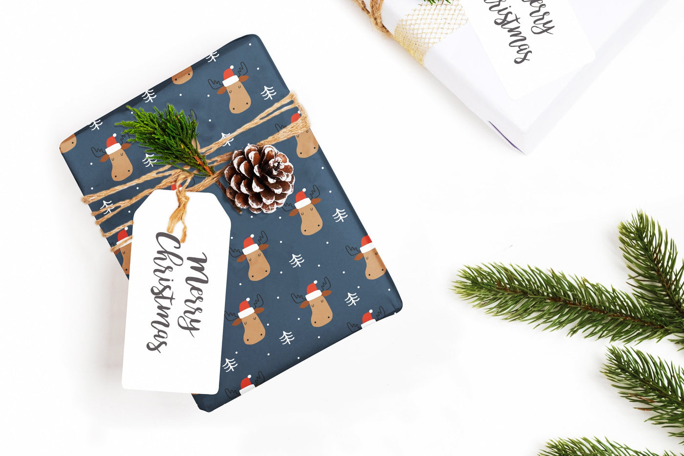 Christmas wrapping paper, Gift wrap sheets with fun boho pattern design, Holiday wrapping paper Xmas gifts, Gifts, Best friend gift, wps0154