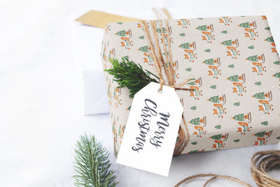 Christmas wrapping paper, Gift wrap sheets with fun boho pattern design, Holiday wrapping paper Xmas gifts, Gifts, Secret Santa, wps0179