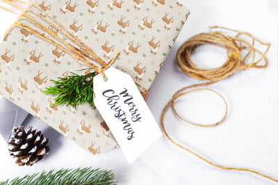 Christmas wrapping paper, Gift wrap sheets with fun boho pattern design, Holiday wrapping paper Xmas gifts, Gifts, Secret Santa, wps0181