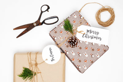Christmas wrapping paper, Gift wrap sheets with fun boho pattern design, Holiday wrapping paper Xmas gifts, Gifts, Secret Santa, wps0188