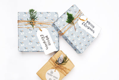 Christmas wrapping paper, Gift wrap sheets with fun boho pattern design, Holiday wrapping paper Xmas gifts, Gifts, Secret Santa, wps0194