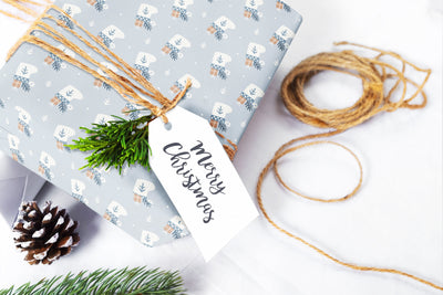 Christmas wrapping paper, Gift wrap sheets with fun boho pattern design, Holiday wrapping paper Xmas gifts, Gifts, Secret Santa, wps0194