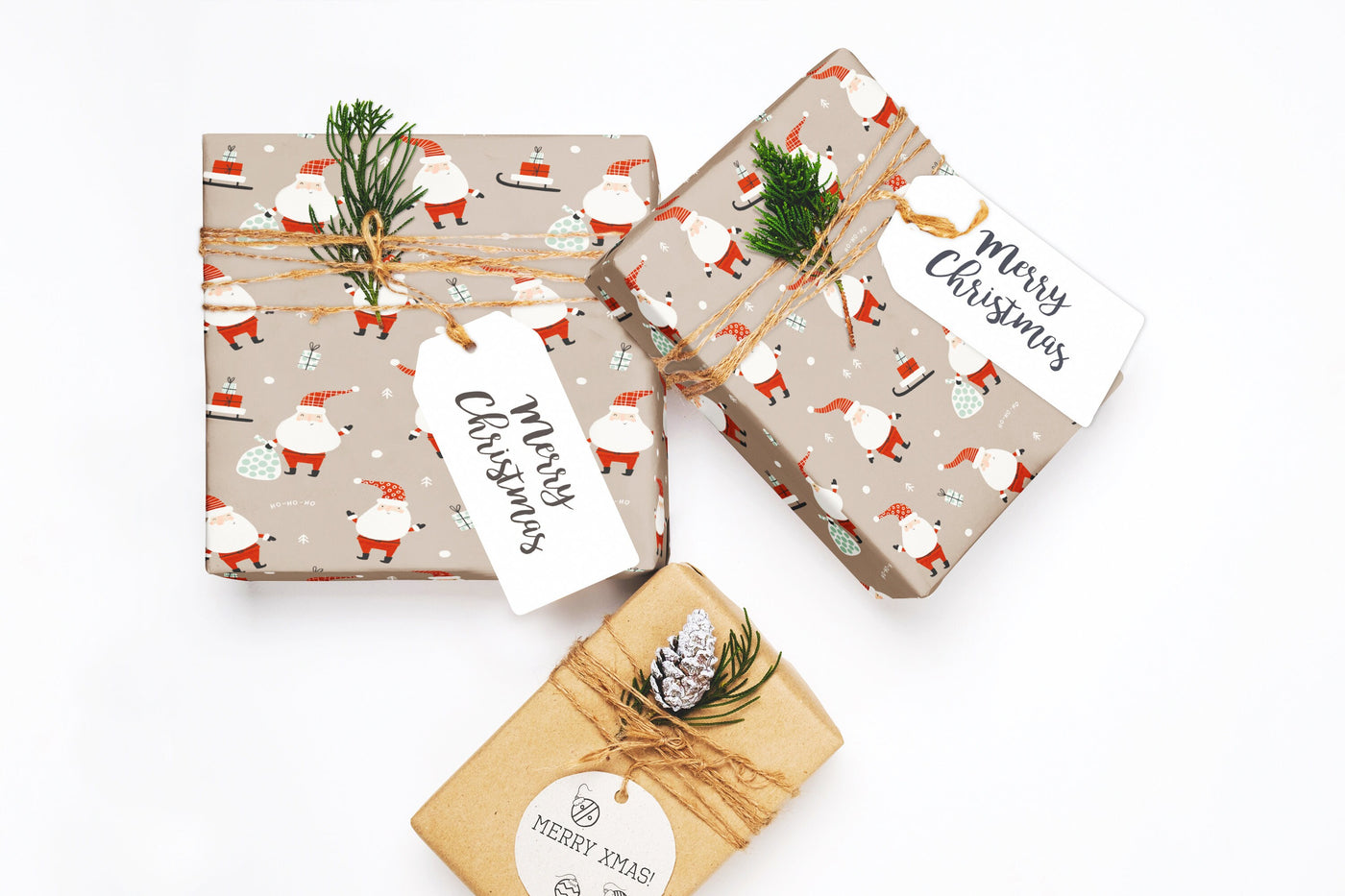 Christmas wrapping paper, Gift wrap sheets with fun boho pattern design, Holiday wrapping paper Xmas gifts, Gifts, Secret Santa, wps0217