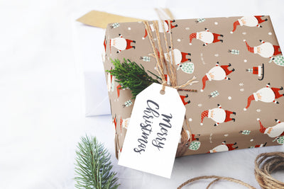 Christmas wrapping paper, Gift wrap sheets with fun boho pattern design, Holiday wrapping paper Xmas gifts, Gifts, Secret Santa, wps0217