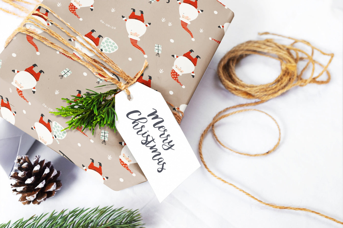 Christmas wrapping paper, Gift wrap sheets with fun boho pattern design, Holiday wrapping paper Xmas gifts, Gifts, Secret Santa, wps0217