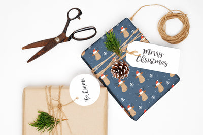 Christmas wrapping paper, Gift wrap sheets with fun boho pattern design, Holiday wrapping paper Xmas gifts, Gifts, Best friend gift, wps0154