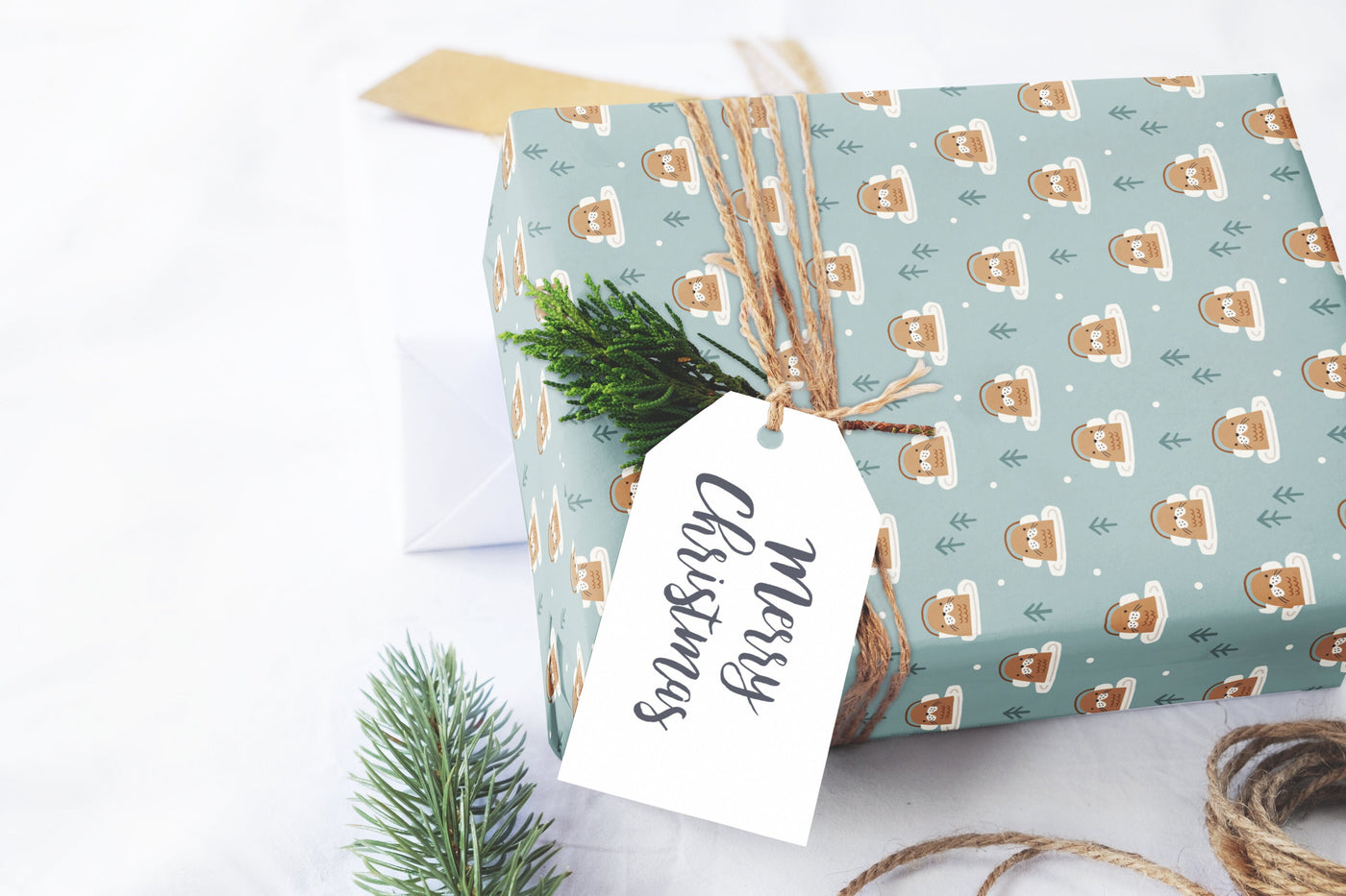 Christmas wrapping paper, Gift wrap sheets with fun boho pattern design, Holiday wrapping paper Xmas gifts, Gifts, Secret Santa, wps0166