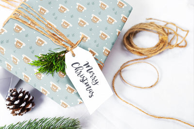 Christmas wrapping paper, Gift wrap sheets with fun boho pattern design, Holiday wrapping paper Xmas gifts, Gifts, Secret Santa, wps0166