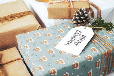 Christmas wrapping paper, Gift wrap sheets with fun boho pattern design, Holiday wrapping paper Xmas gifts, Gifts, Secret Santa, wps0166