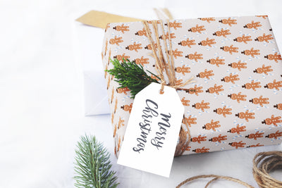 Christmas wrapping paper, Gift wrap sheets with fun boho pattern design, Holiday wrapping paper Xmas gifts, Gifts, Secret Santa, wps0180