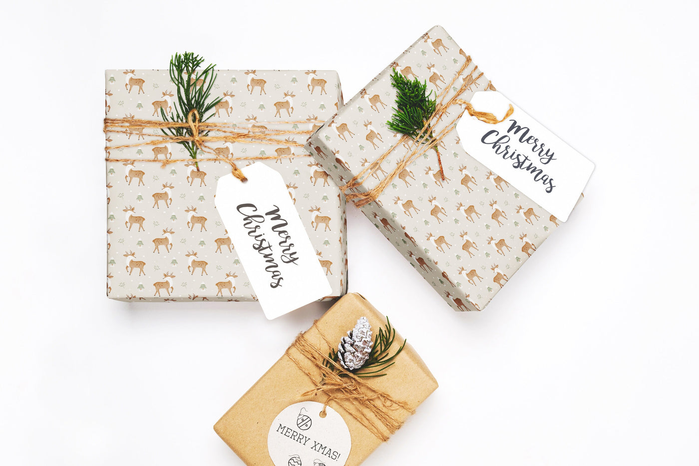 Christmas wrapping paper, Gift wrap sheets with fun boho pattern design, Holiday wrapping paper Xmas gifts, Gifts, Secret Santa, wps0181