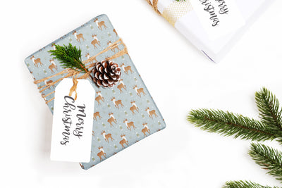 Christmas wrapping paper, Gift wrap sheets with fun boho pattern design, Holiday wrapping paper Xmas gifts, Gifts, Secret Santa, wps0187