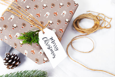 Christmas wrapping paper, Gift wrap sheets with fun boho pattern design, Holiday wrapping paper Xmas gifts, Gifts, Secret Santa, wps0188