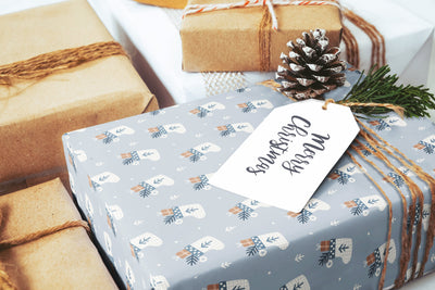 Christmas wrapping paper, Gift wrap sheets with fun boho pattern design, Holiday wrapping paper Xmas gifts, Gifts, Secret Santa, wps0194