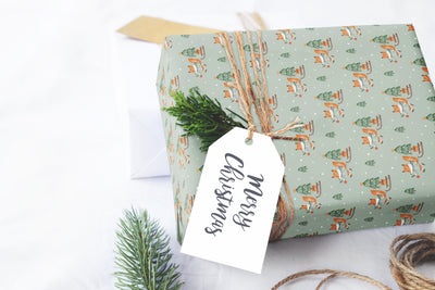 Christmas wrapping paper, Gift wrap sheets with fun boho pattern design, Holiday wrapping paper Xmas gifts, Gifts, Secret Santa, wps0197