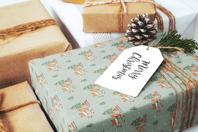 Christmas wrapping paper, Gift wrap sheets with fun boho pattern design, Holiday wrapping paper Xmas gifts, Gifts, Secret Santa, wps0197